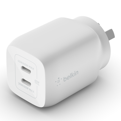 Dual USB-C GaN Wall Charger with PPS 65W
